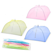 Casewin Lot de 3 tentes de protection alimentaire pliables en filet coloré de 43 cm (17 pouces), réutilisables et pliables pour pique-niques,