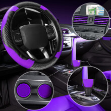 Kit di decorazione per interni auto da 30 pezzi, copri leva del cambio/freno a mano antigraffio + 20 strisce decorative per bocchette di ventilazione