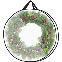 24x7.9In Clear PVC Christmas Wreath Storage Bag Single-Layer Transparent Organizer for Wreath Decoration