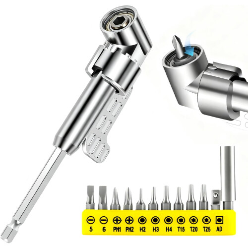 Adaptateur de perceuse à angle droit 105 pour espaces restreints – Compatible avec tous les forets