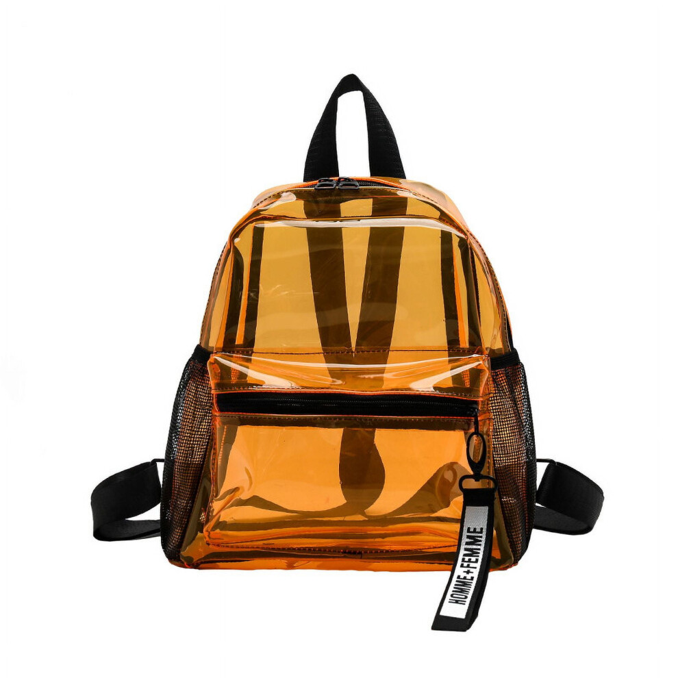 Clear Backpack For Women Men Waterproof Cute Pvc Daypack Laptop Backpack (Orange) Orange 9448990641833