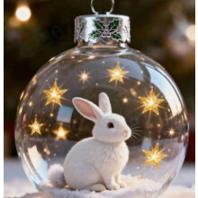 Snowflake Glass Ornament Balls Set – Christmas Tree Hanging Decorations with Animal Figurines, Clear Globe Pendants for Holiday Decor, Pack of 5