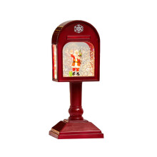 Musical Mailbox Lamp & Lighted Snow Globe – Vintage Christmas Decor, USB/Battery Powered, Compatible with Indoor Use