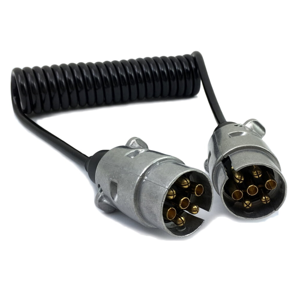 7 Pin Trailer Automobile Aluminium Alloy Plugs 12V With 1.5M Extension Cable Towing Electrics Connector Wiring 9555307648949