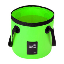 QenASHaing 12L PVC Collapsible Waterproof Bucket, Portable Durable Leakproof Multipurpose Container, for Camping Hiking Beach Yard Garden Car Wash
