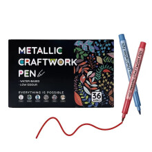 36-fargers metalliske neglekunstmarkørsett – Dotting-, liner- og graffitipenner for manikyr, kompatibel med alle negltyper