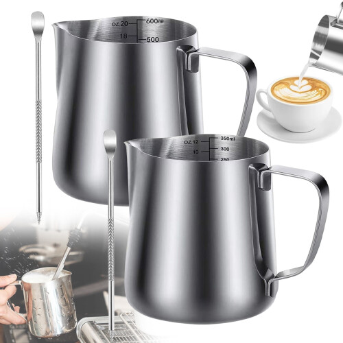 Niriyo melkeskummer i rustfritt stål, 350 ml