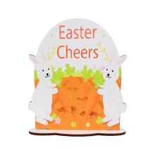 6.7" Easter Wooden Table Signs, Easter Bunny Eggs Desk Decorations, Spring Centerpiece & Shelf Decorations Props For Home