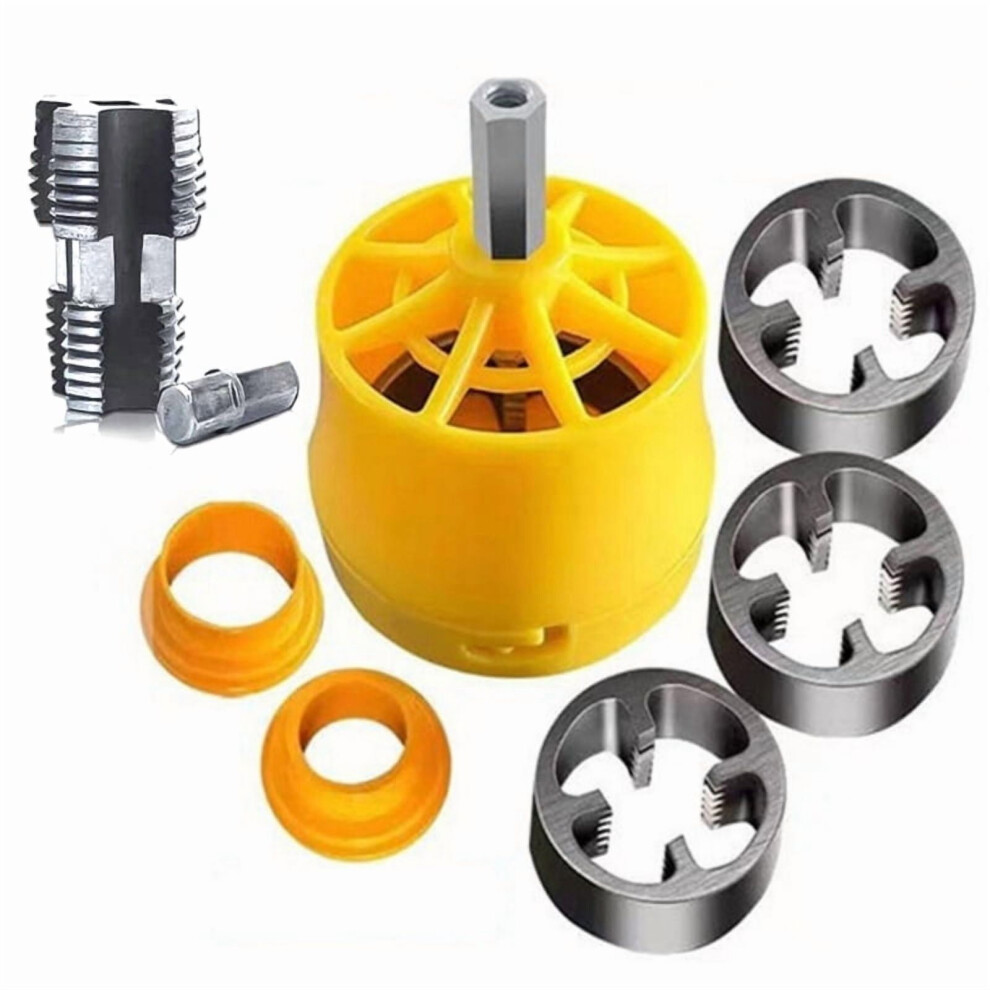 7Pcs Thread Maker Tool Set Plastic Pipe Threading Mold Set Plumbing Threading Tool Plumbing Mold Tap Wrench Tool Repair 9555307650386