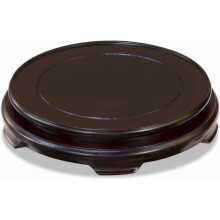 Support rond en bois chinois marron foncé 8 pouces