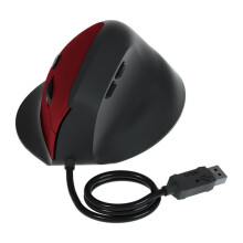 Mouse vertical cu fir pentru dreapta, ergonomic, cu 1600 DPI, reglabil prin USB, optic, pentru încheietura mâinii, pentru PC, computer