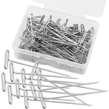 100-Pack 2" T-Pins for Wigs, Knitting Blocking, Crafts & Sewing – Compatible with Foam Heads & Office Walls