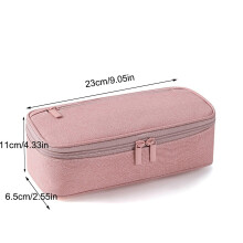 Pencil Case with Supplies Large Capacity Student Pen Bag High Appearance Ins Wind Pencil Case Solid Color Canvas Stationery Bag