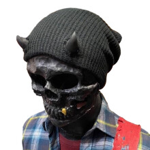 Halloweenmuts voor volwassenen, unisex, gebreide, warme trui