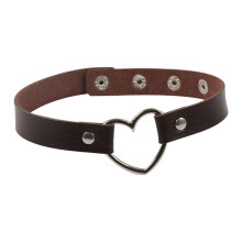 Verstelbare choker ketting in punkstijl voor dames, koffiekleurig.
