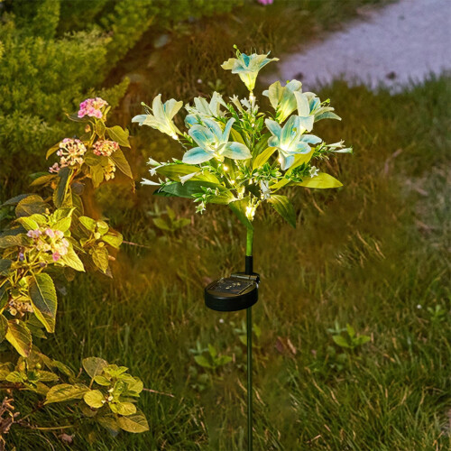 Solcelledrevne LED-blomsterlys 7-delt havesti