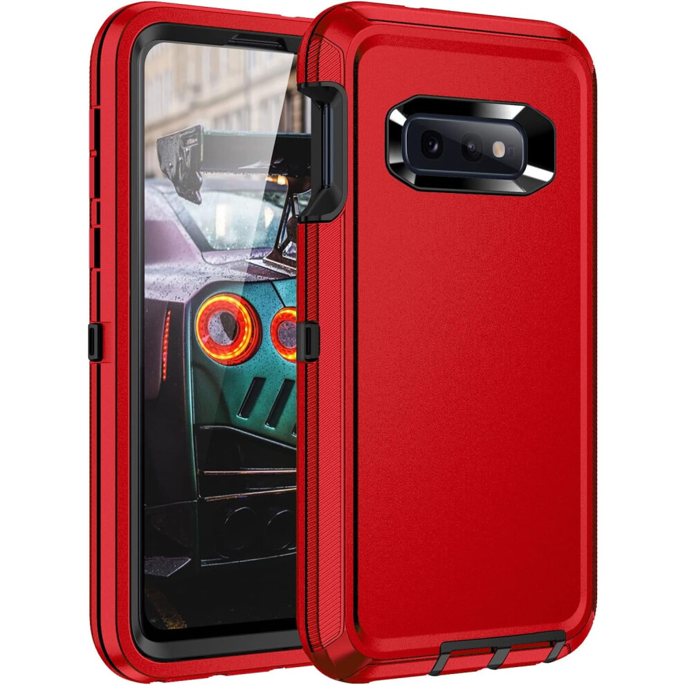 Shockproof, Dustproof 3-Layer Case For Samsung Galaxy S10e Â Compatible With Galaxy S10e Red/Black 9555307649755