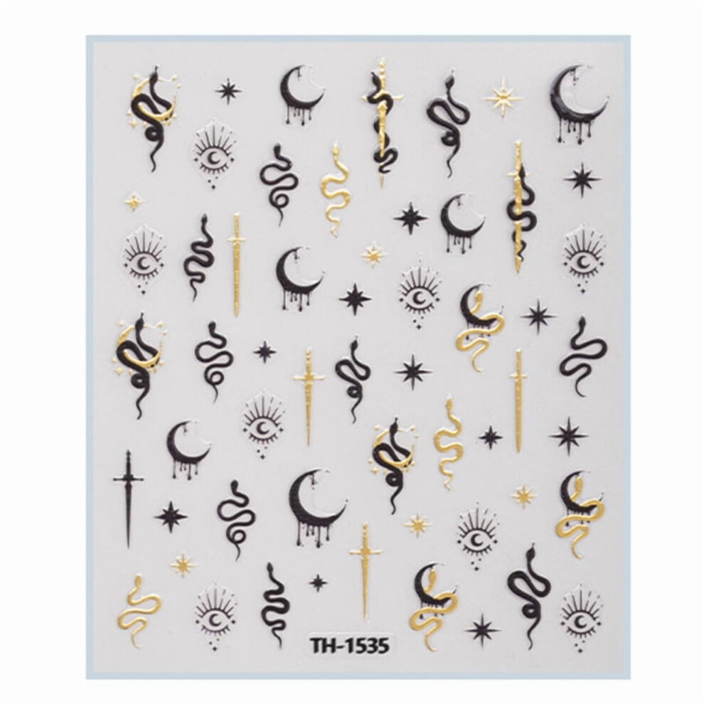 Chinese New Year nail stickers cartoon snake pattern 1 sheet