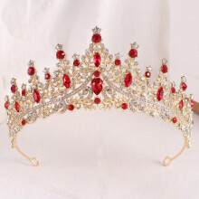 Diadema e corona in cristallo color oro rosa per donna – Fascia per capelli da principessa con strass, adatta per matrimoni, compleanni, balli di