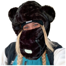 Women's Integrated Knit Balaclava – Plush Windproof Beanie Scarf Mask Combo, Winter Warm Gift for Skiing, Motorcycle Riding, Sports, Christmas