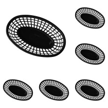 Paniers alimentaires ovales en plastique (24 x 15 cm), réutilisables, pour sandwichs, hamburgers, frites, pain, fruits – Idéaux pour les fêtes,