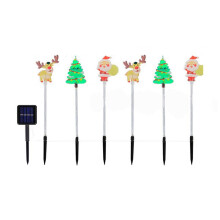 Guirlande lumineuse solaire LED de Noël, blanc chaud, à planter dans le sol, compatible avec la décoration extérieure de jardin et de cour.