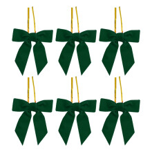 Grüne Samt-Weihnachtsschleifen für Baumkranz-Geschenkverpackung