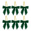 Green6Pieces Μικρά Βελούδινα Χριστουγεννιάτικα Φιογκάκια για Δέντρο, Συσκευασία 1