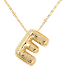Gold Bubble Letter Necklace for Women – Initial Pendant