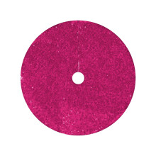 Jupe de sapin de Noël à sequins rose fuchsia, style vintage, 60 cm, avec tissu de base pour une décoration élégante et lumineuse.