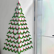 Kit de sapin de Noël d'angle à monter soi-même avec motif queue de chat, fil épais et polyester vert – Montage facile pour s'amuser en famille,