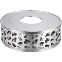 Chauffe-thé/café en acier inoxydable, chauffe-thé circulaire de 15 cm pour infusions et aliments (bougie non incluse)