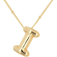 Gold Bubble Letter Necklace for Women – Initial Pendant