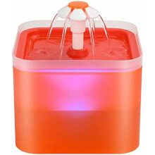 Fuente de agua con forma de gato naranja con luz LED, 2 litros, flujo silencioso.