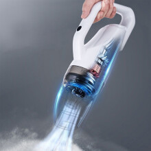 Handheld Vacuum Cleaner, Wet/Dry, 9000PA, 120W Cordless, 2x2000mAh, 50dB, ABS White, 3-Layer Filtration, Pet Hair Brush – Compatible with Cars