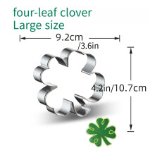 Ensemble de 10 emporte-pièces en acier inoxydable en forme de trèfle pour la Saint-Patrick - Décoration de biscuits, fondant et gâteaux