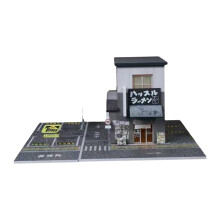1/64 Ramen Shop Diorama Model Townscape with Light Desktop S Scale Architectural