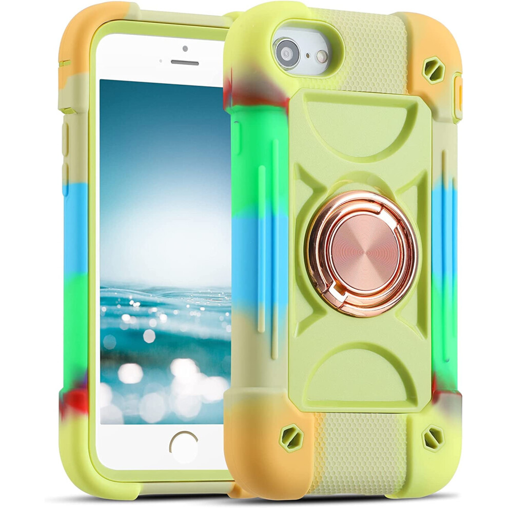 Rainbow 4.7" Iphone Se3/Se2/6/6S/7/8 Case With Ring Stand Â Military-Grade Shockproof Cover, Compatible With Iphone Se3 Green 9402001249319