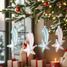 Décorations de sapin de Noël en forme d'étoile (lot de 4)
