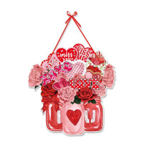 Décoration de porte gnome amoureux pour la Saint-Valentin