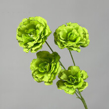 Garofani artificiali bianchi, fiori di seta sintetica, 4 teste