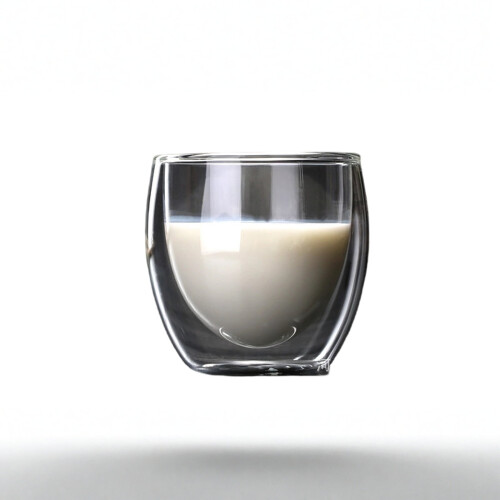 Doppelwandiger Glasbecher, hitzebeständig, für Kaffee und Tee