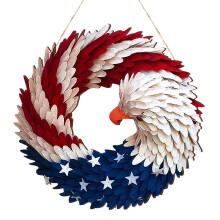 Couronne d'aigle en tissu pour la porte d'entrée, jour du Souvenir