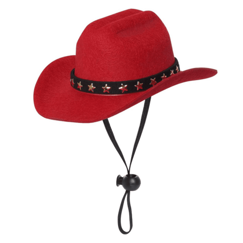 Καπέλο Cowboy για Σκύλους και Γάτες Κόκκινο Μικρό