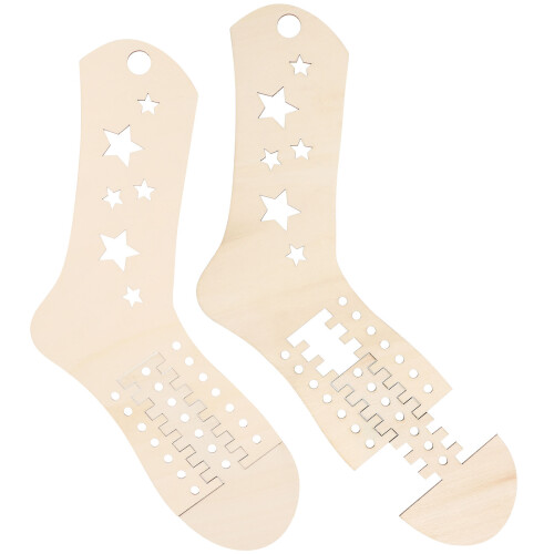 2 Stk. Holz Socken Modell Für Strickmuster Block Diy Formen 1