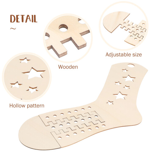 2 Stk. Holz Socken Modell Für Strickmuster Block Diy Formen 2