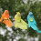 6St Simulierte Bunter Kanarienvogel Partydekoration Requisiten 3