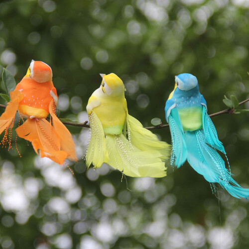 6St Simulierte Bunter Kanarienvogel Partydekoration Requisiten 2