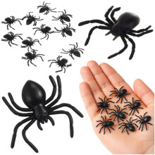 Halloween-Spinnen aus Kunststoff, 10 Stück, 3 x 3 cm, Schwarz