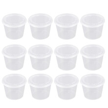 300Pièces Pots Portion Plastique Blancs Ronds Pour Sauce Condiments